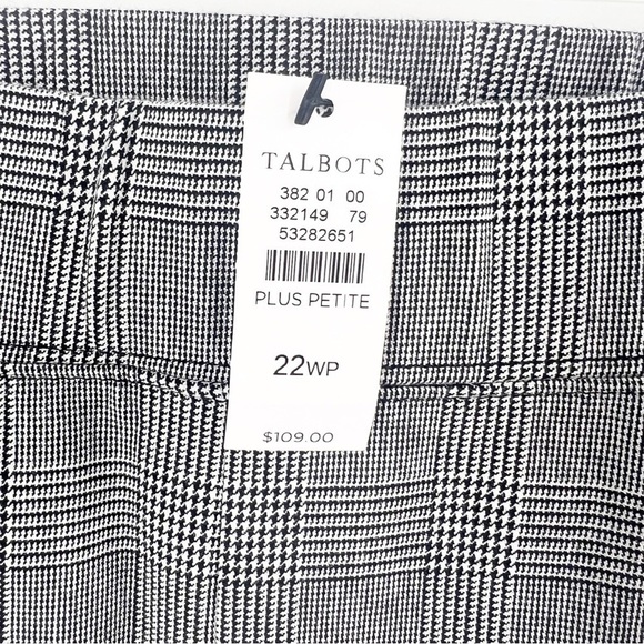 ✅ NWT TALBOTS MINI CHECK COTTON BI-STRETCH PULL-ON SKINNY ANKLE PANT SIZE 22WPET - Picture 4 of 8